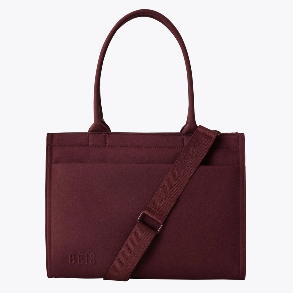 BEIS Burgundy Tote Bag